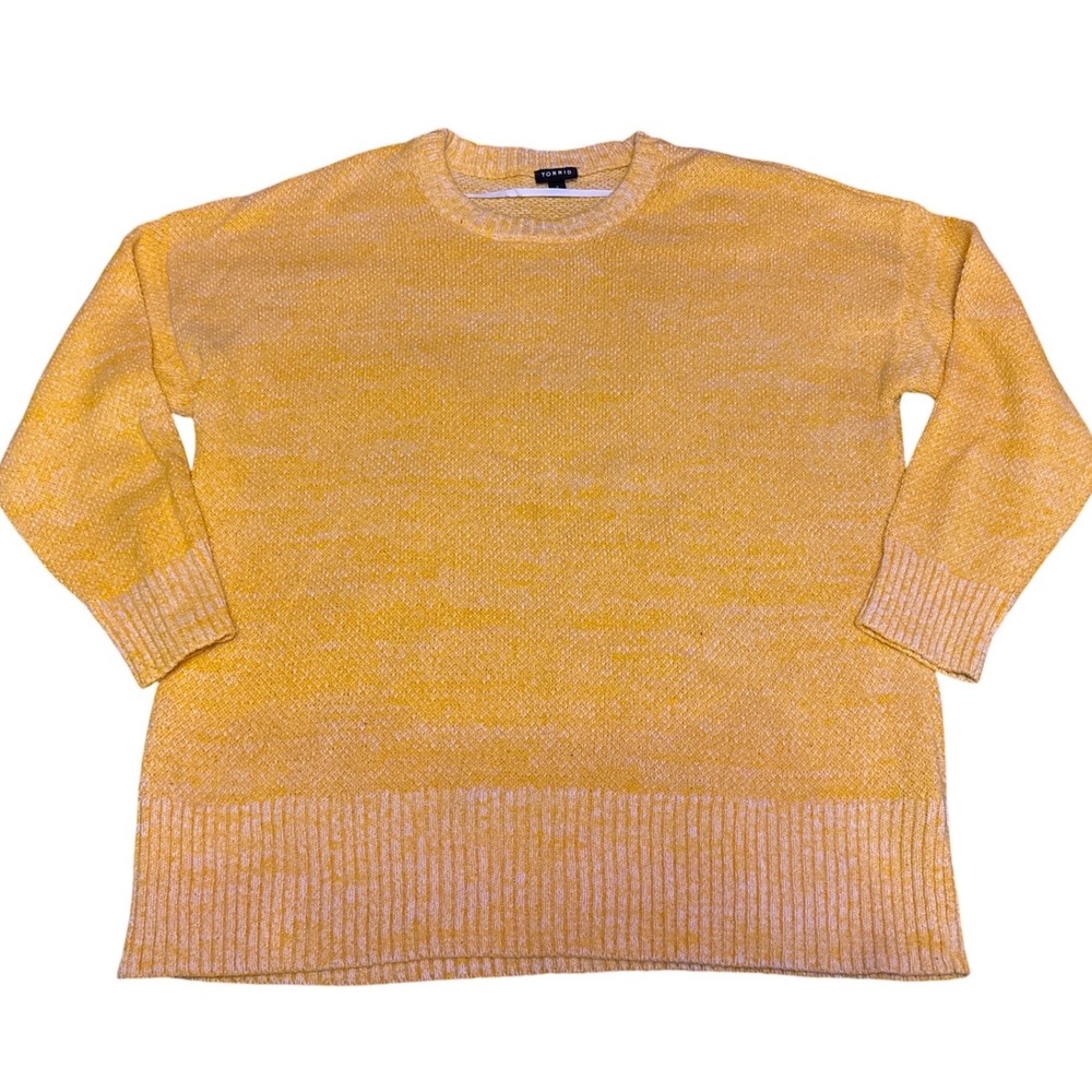 Torrid Womens Yellow Marled Knit Pullover Sweater Plus Size 2